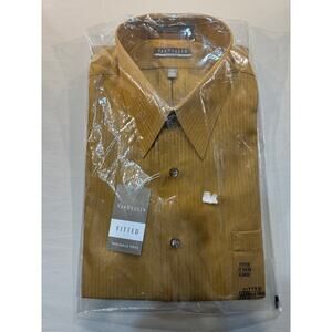 Van Heusen Fitted Wrinkle Free Dress Shirt Honey Glaze 17 34/35 XL NWT